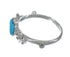 Silver Turquoise Heart Flower Ring Size 6-1/4 RX62411